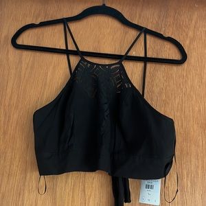 Halter style crop top with tie back